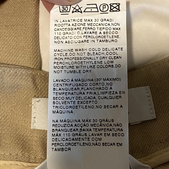 Max Mara Tan Linen Pants Women's Size 8 - Picture 8 of 8